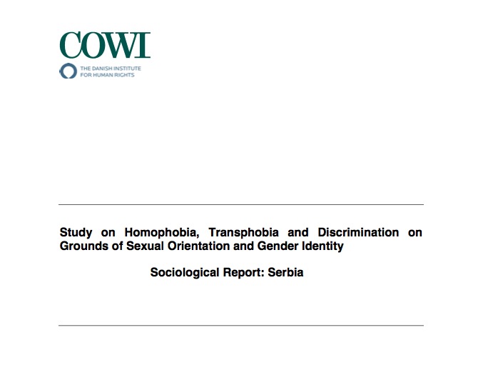 ERA - Publication - Study on homophobia, transphobia and discrimination on grounds of sexual orientation and gender identity. Sociological Report: Serbia